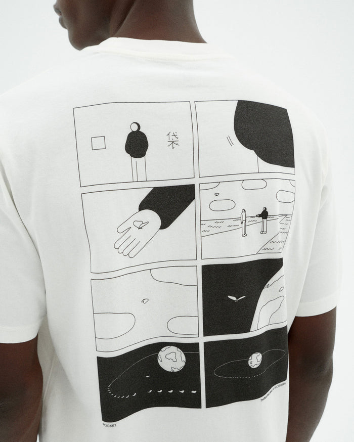 Thinking Mu Camiseta Blanca Pocket Zach