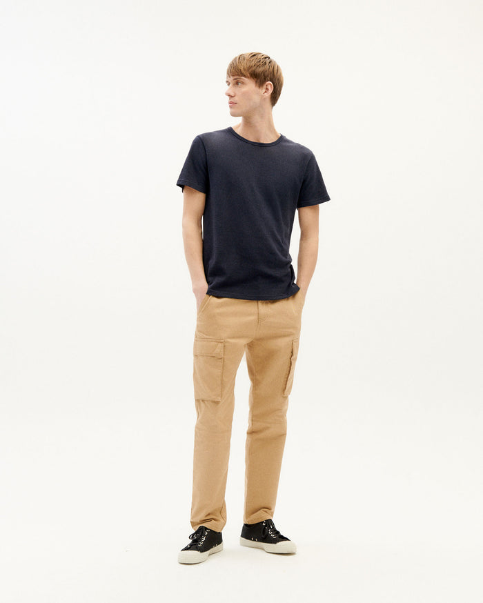 Thinking Mu Camiseta Gruesa Azul Navy Hemp