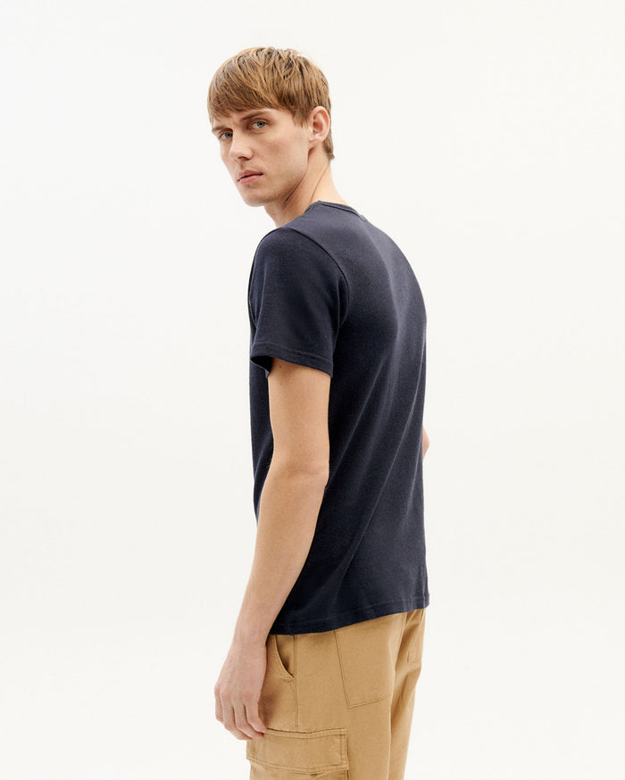 Thinking Mu Camiseta Gruesa Azul Navy Hemp