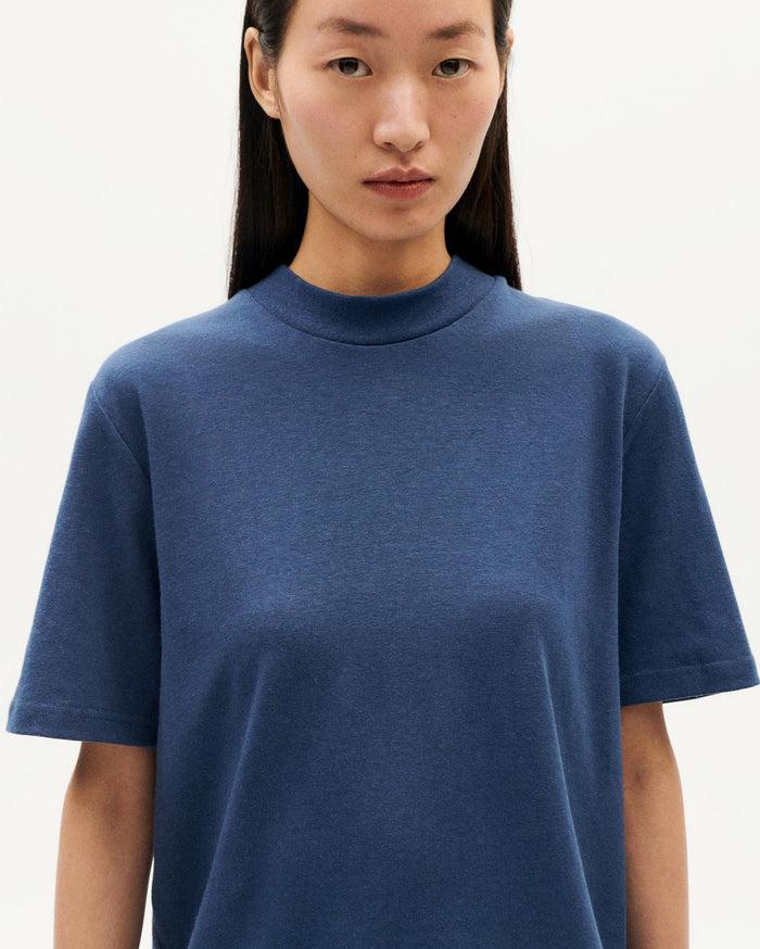 Thinking Mu Camiseta Gruesa Azul Oscuro Hemp Aidin