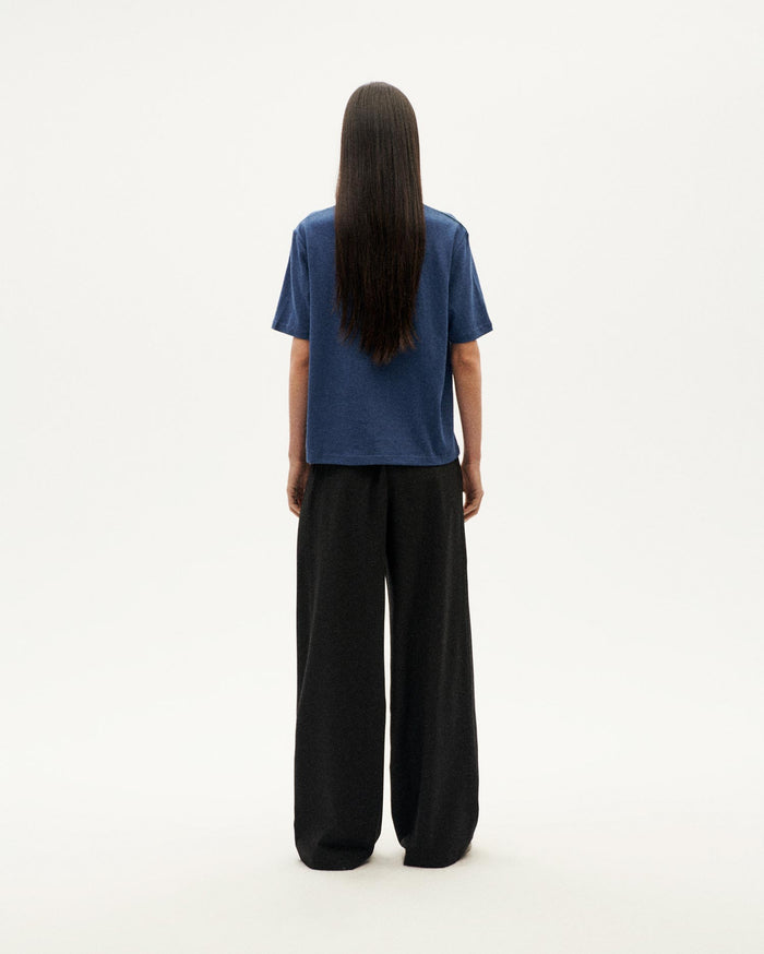 Thinking Mu Camiseta Gruesa Azul Oscuro Hemp Aidin