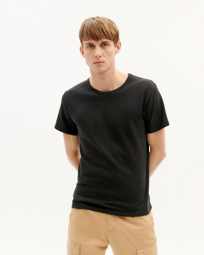 Thinking Mu Camiseta Gruesa Negra Hemp