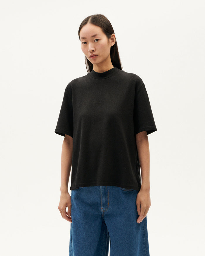 thinking mu Camiseta gruesa negra hemp Aidin