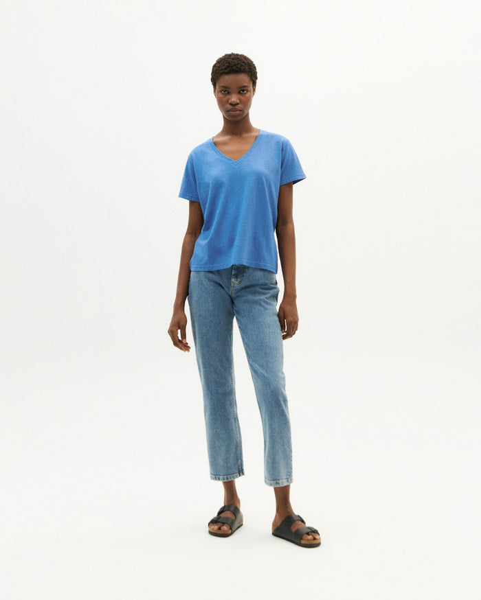 Thinking Mu Camiseta Ligera Azul Hemp Clavel