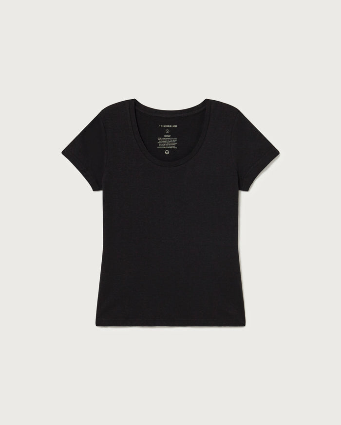thinking mu Camiseta ligera negra Hemp Regina