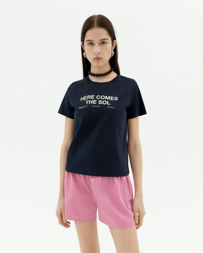 thinking mu Camiseta navy classic sol Ida