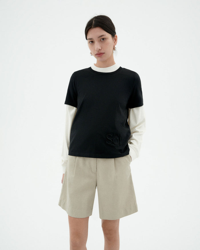 thinking mu Camiseta negra sol type Ida