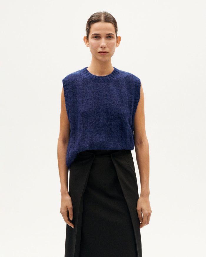 thinking mu Chaleco azul lana alpaca Kelly