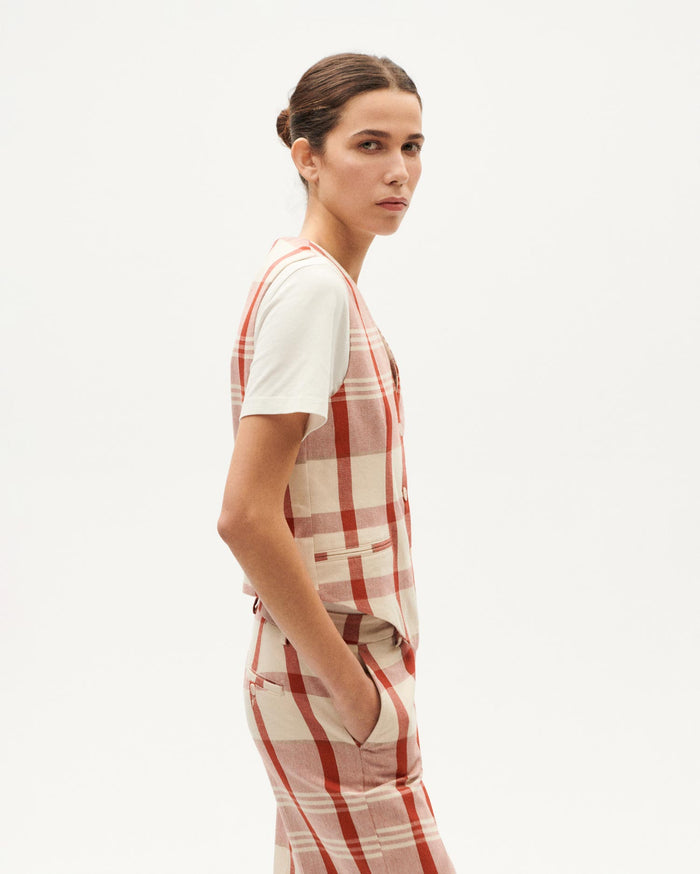 Thinking Mu Chaleco Rojo Cuadros Picnic Edith