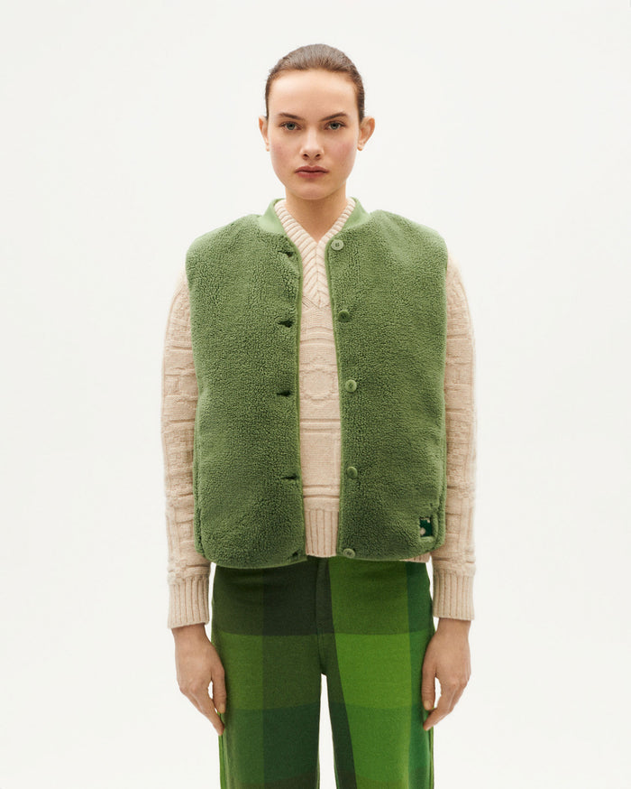 thinking mu Chaleco verde borreguito Jay