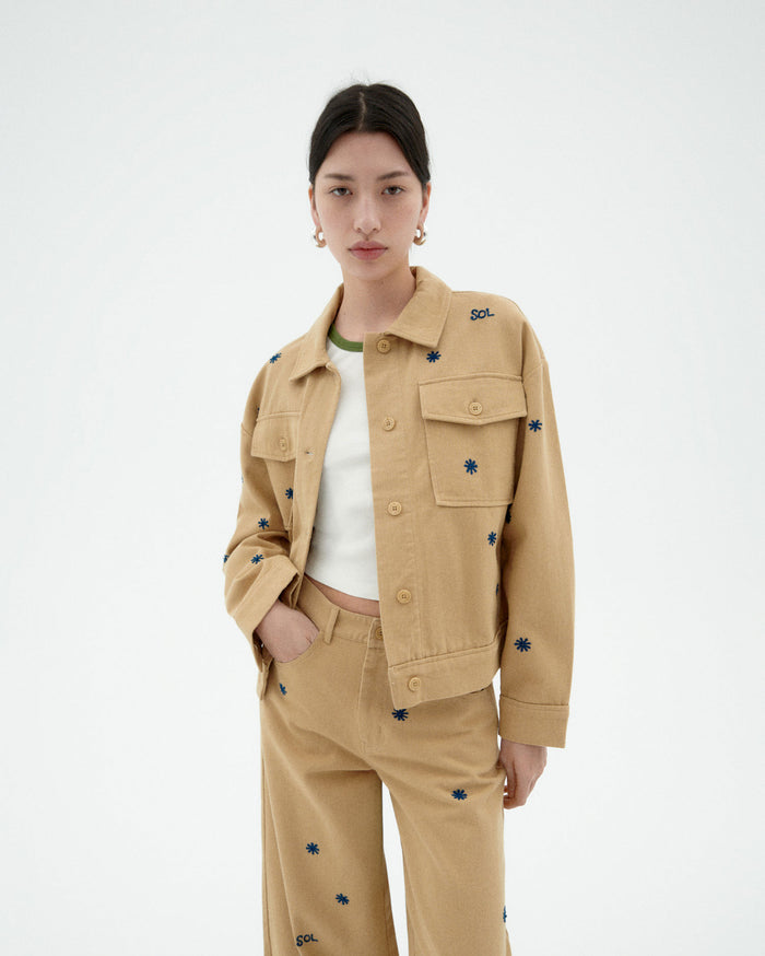 thinking mu Chaqueta beige sol chain Frans