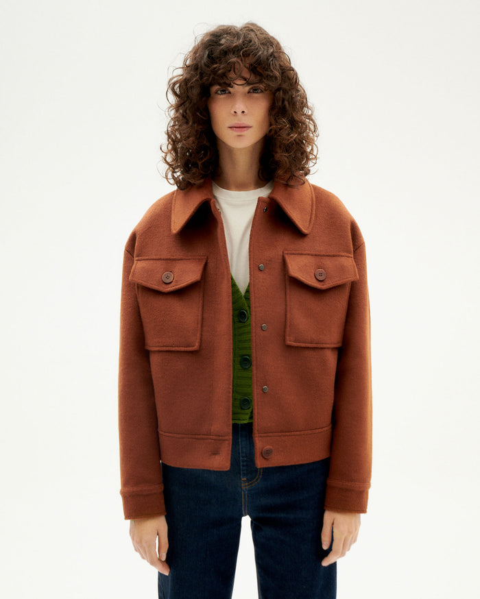 Thinking Mu Chaqueta Marrón Lana Frankie