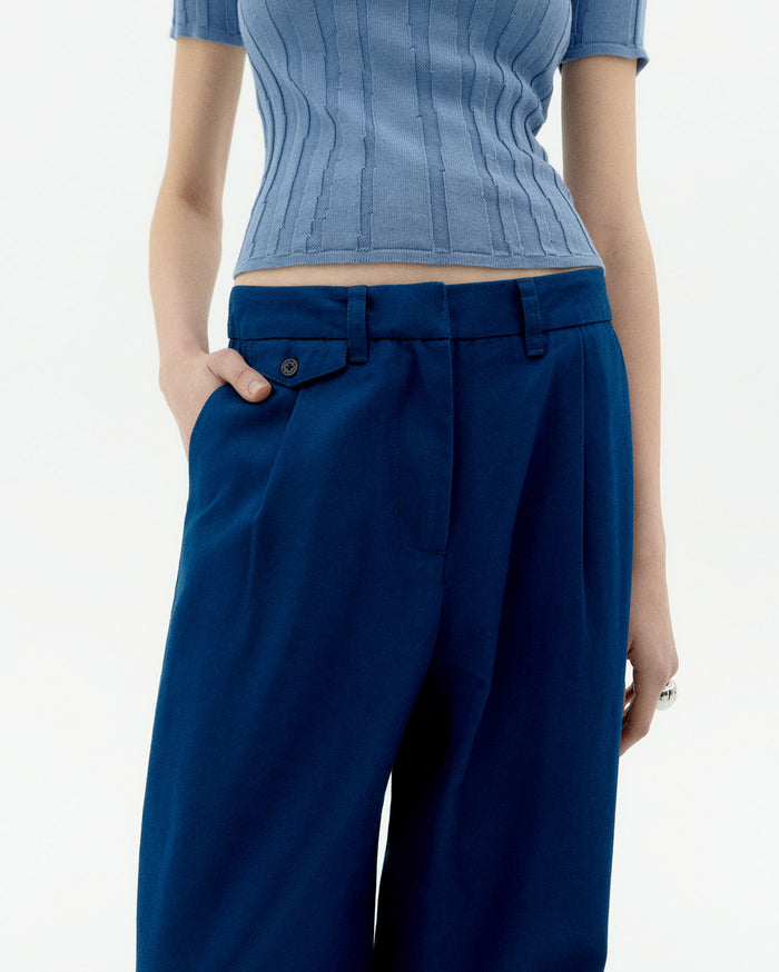Thinking Mu Pantalón Azul Hemp Pat