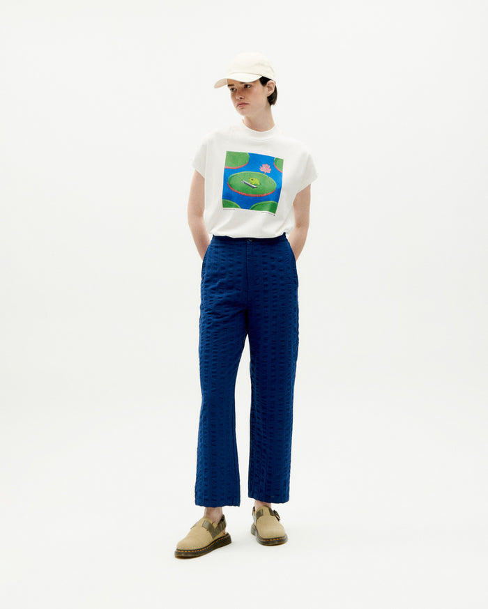 Thinking Mu Pantalón Azul Seersucker Mariam