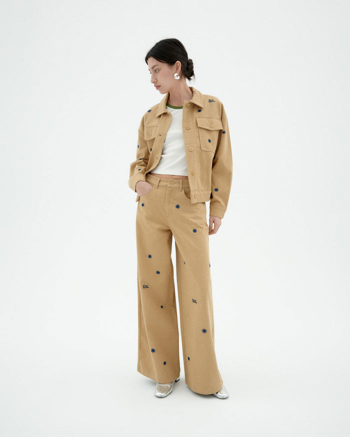 Thinking Mu Pantalón Beige Sol Chain Hedda