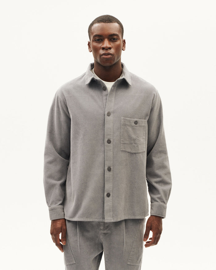 thinking mu Sobrecamisa gris pana Theo