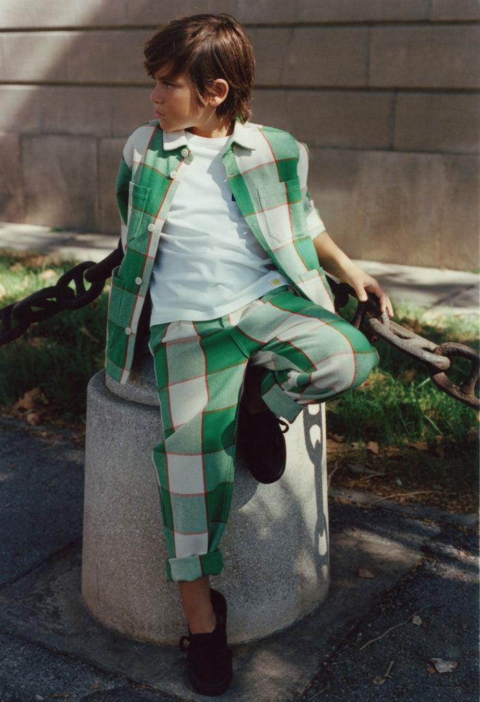 Thinking Mu Sobrecamisa Verde Heavy Checks Kiwi