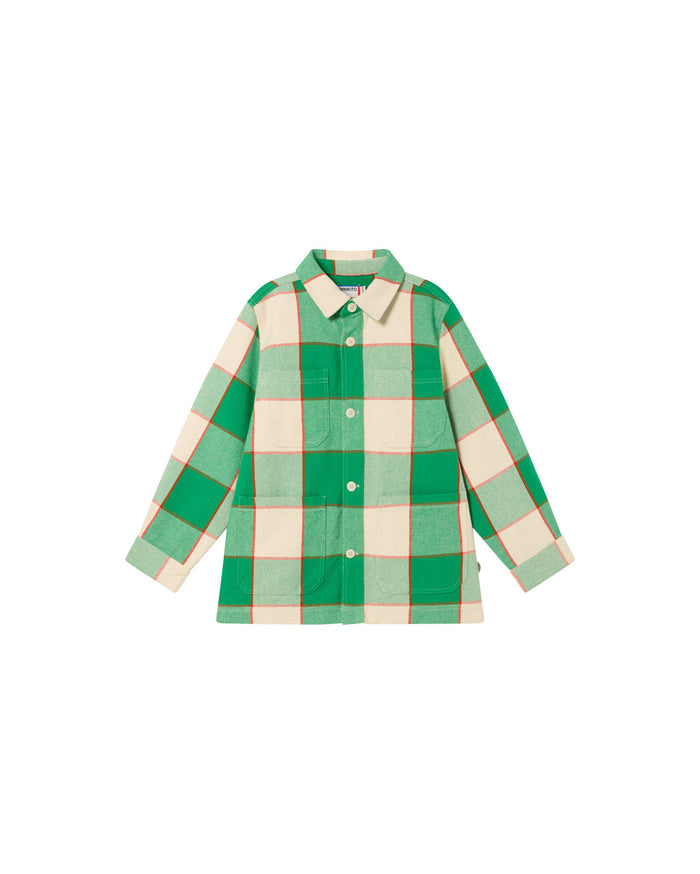 thinking mu Sobrecamisa verde heavy checks Kiwi