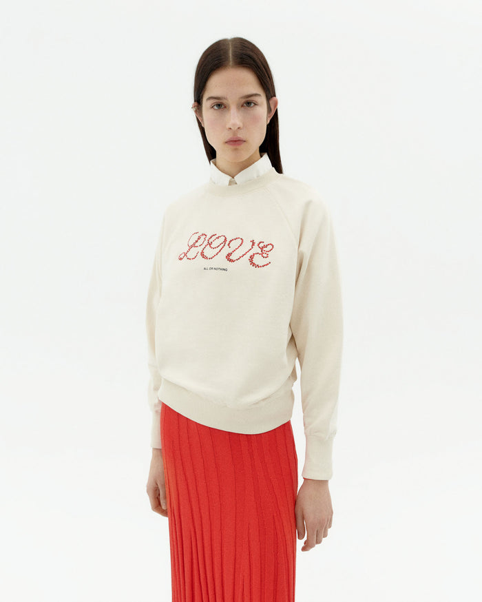 thinking mu Sudadera blanca love heart Bonnie