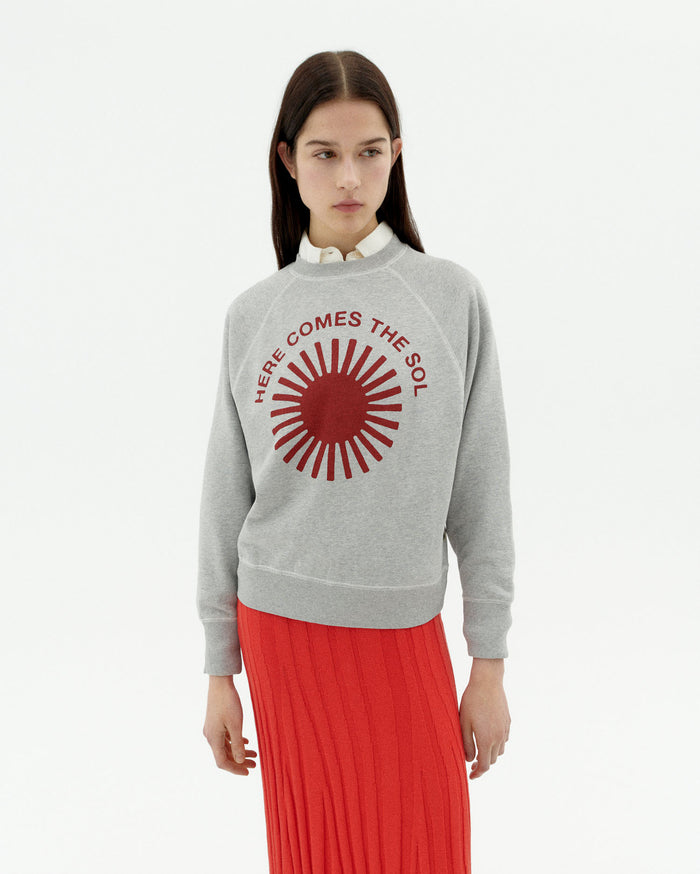 thinking mu Sudadera gris retro sol Bonnie