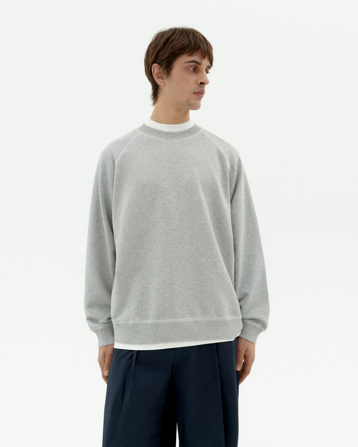 Thinking Mu Sudadera Gris Retro Sol Pepe