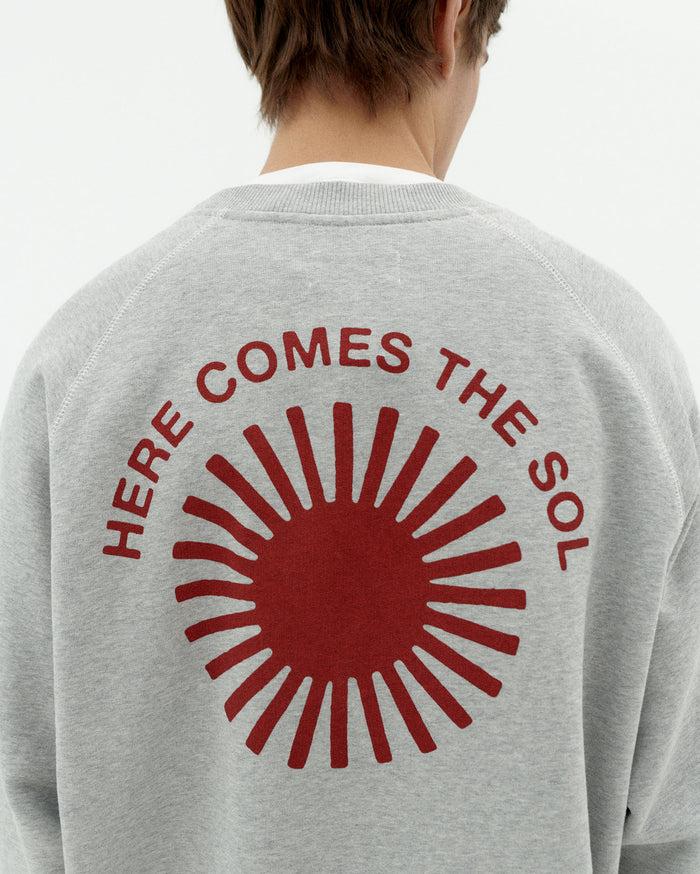 Thinking Mu Sudadera Gris Retro Sol Pepe