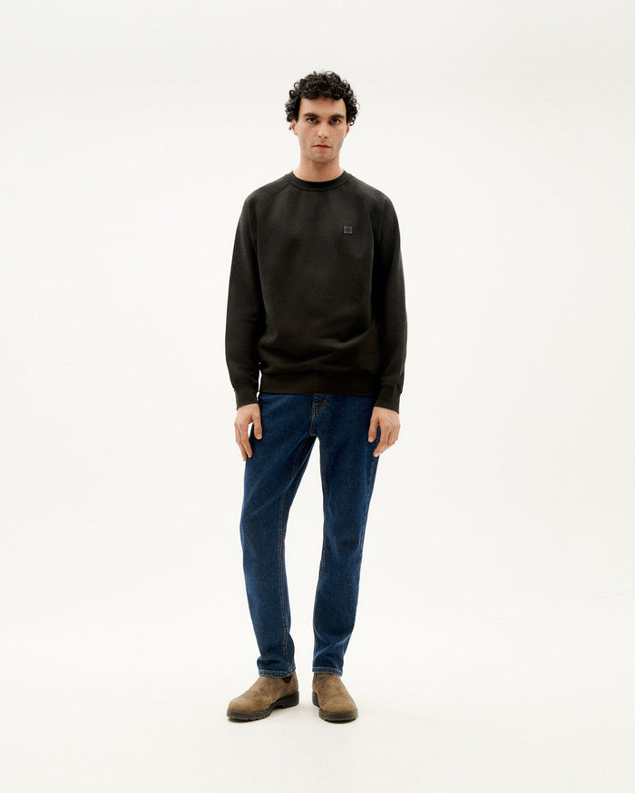 Thinking Mu Sudadera Negra Sol Espalda Crudo