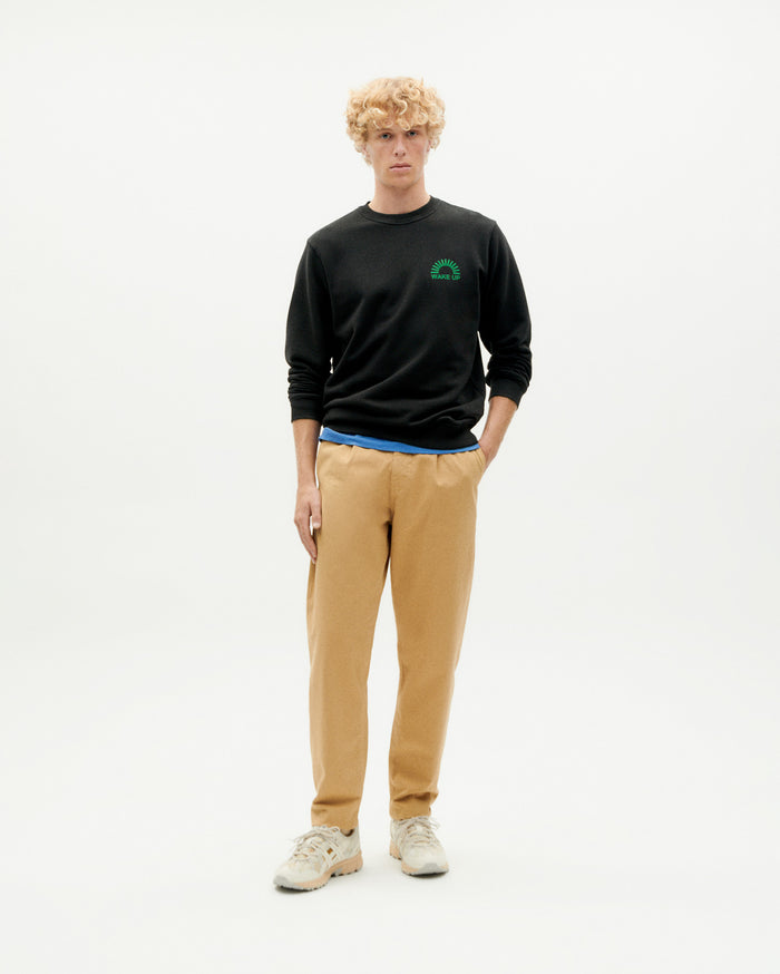 Thinking Mu Sudadera Negra Wake Up