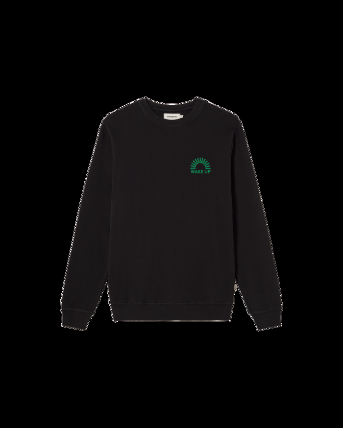 Thinking Mu Sudadera Negra Wake Up