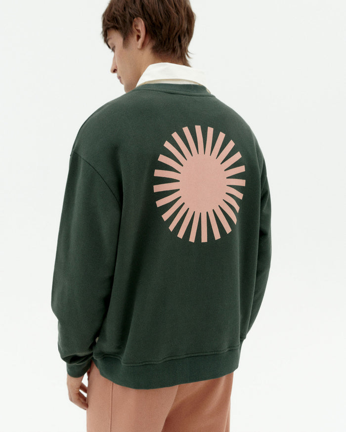 Thinking Mu Sudadera Verde Sol Contrast Leon