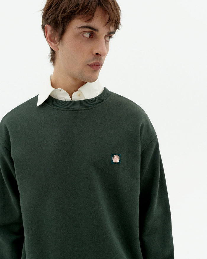 Thinking Mu Sudadera Verde Sol Contrast Leon