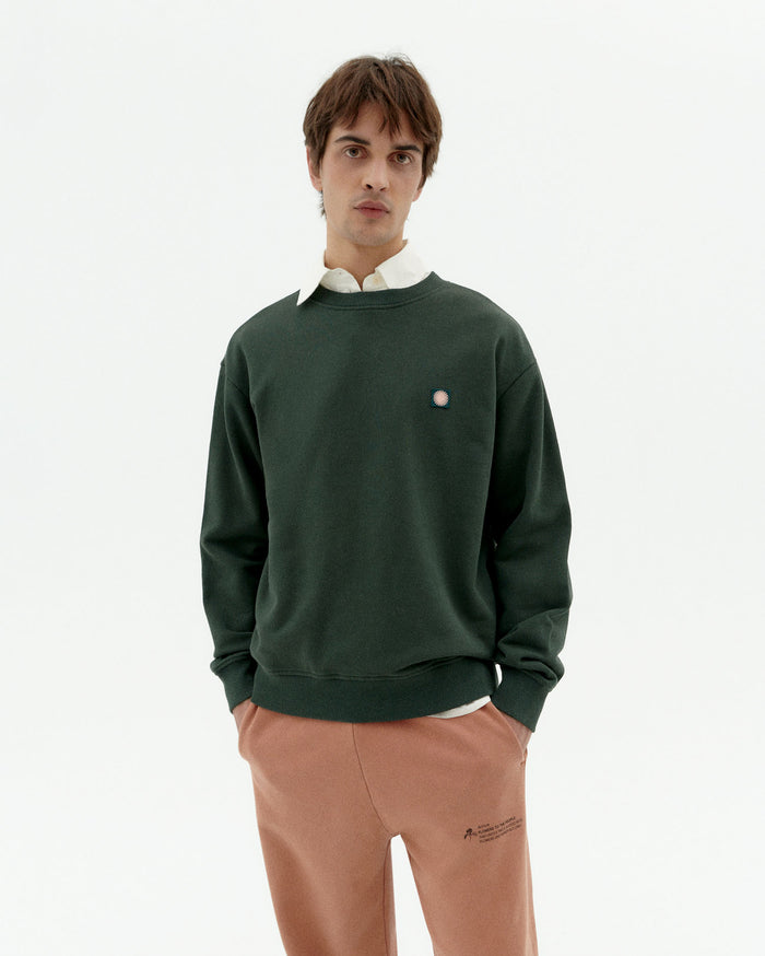 thinking mu Sudadera verde sol contrast Leon