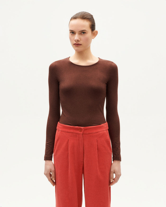 Thinking Mu Top Marrón Cachemir Brisa