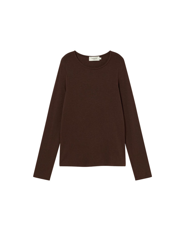 thinking mu Top marrón cachemir Brisa