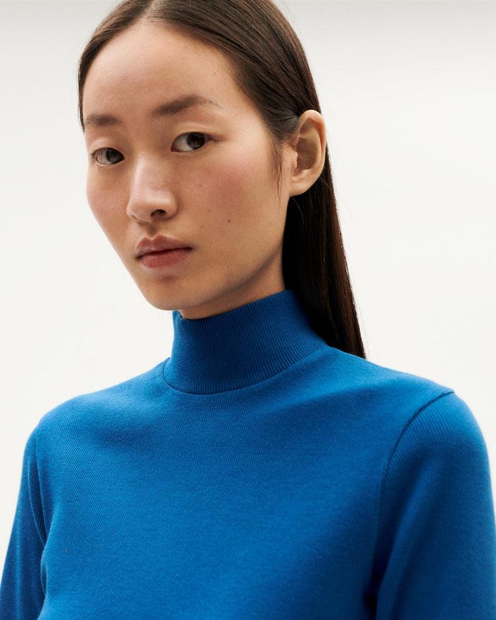 Thinking Mu Top Rib Azul Algodón Orgánico Aine