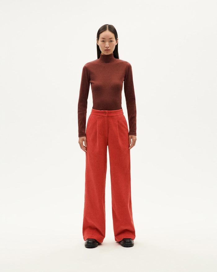 Thinking Mu Top Rib Marrón Algodón Orgánico Aine