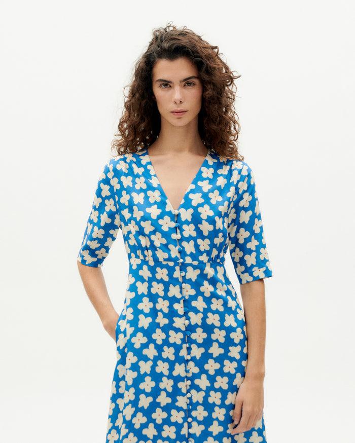 Thinking Mu Vestido Azul Small Butterfly Camelia