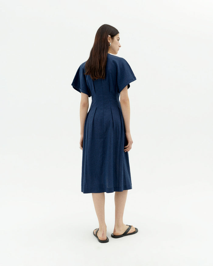 Thinking Mu Vestido Navy Hemp Laura