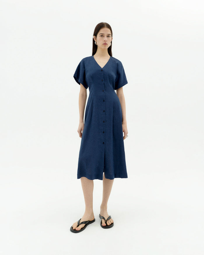 thinking mu Vestido navy hemp Laura