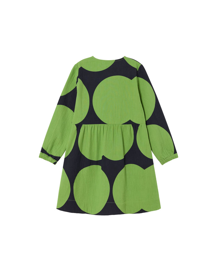 Thinking Mu Vestido Verde Big Dots Papaya