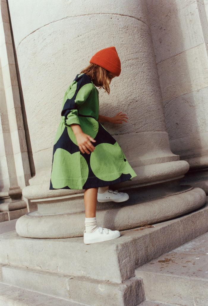 Thinking Mu Vestido Verde Big Dots Papaya