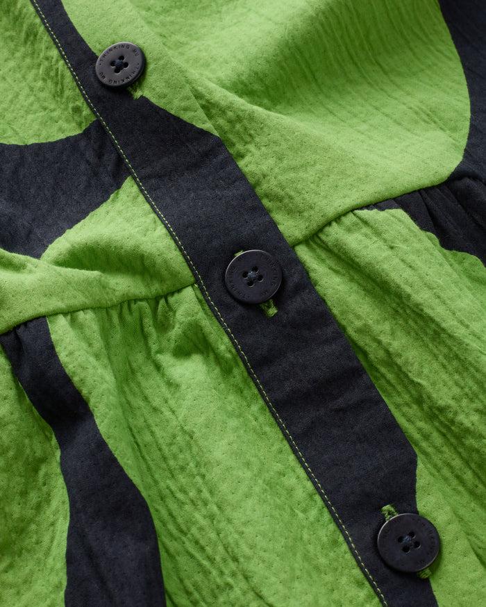 Thinking Mu Vestido Verde Big Dots Papaya