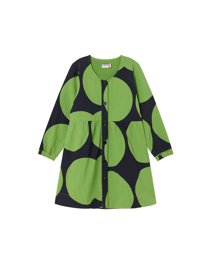 thinking mu Vestido verde big dots Papaya