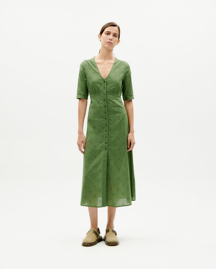 Thinking Mu Vestido Verde Cactus Camelia
