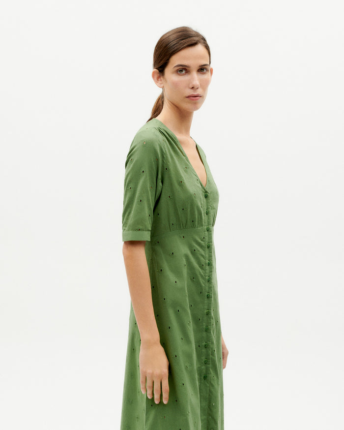 Thinking Mu Vestido Verde Cactus Camelia