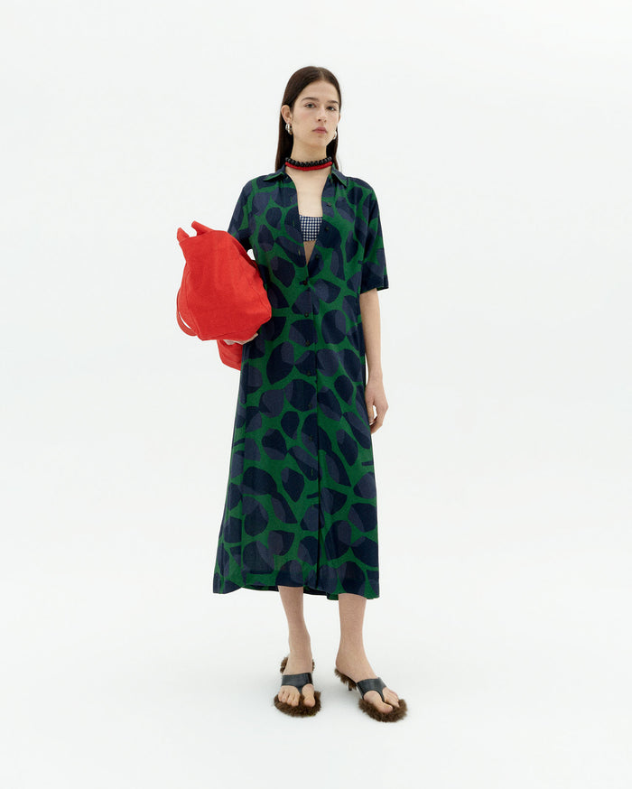 thinking mu Vestido verde leaf Gianna