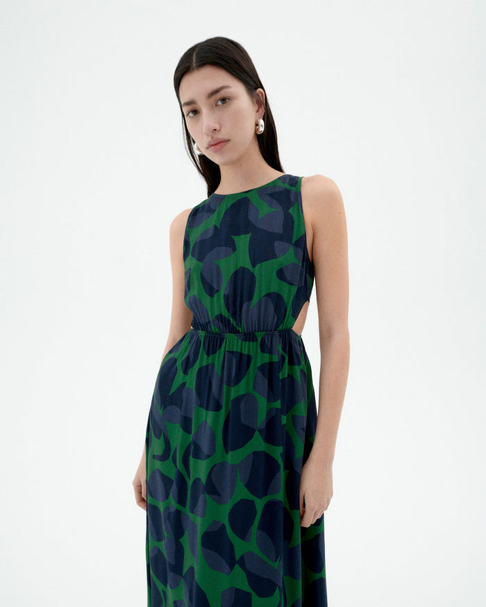 Thinking Mu Vestido Verde Leaf Kin