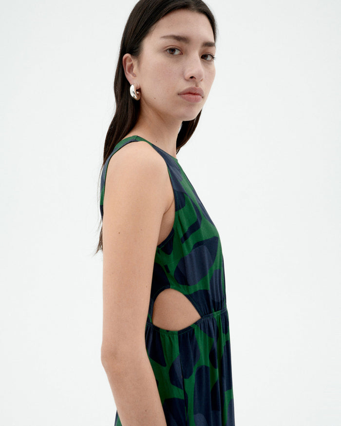 Thinking Mu Vestido Verde Leaf Kin