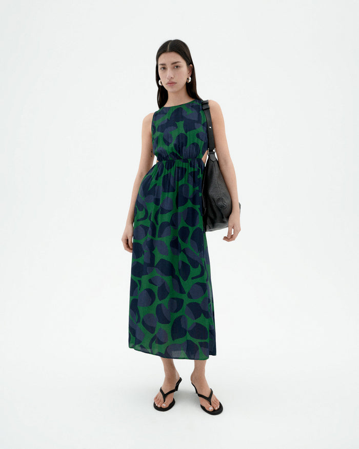 thinking mu Vestido verde leaf Kin