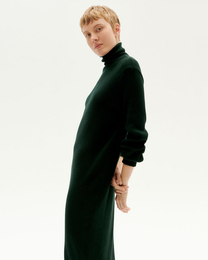 Thinking Mu Vestido Verde Punto Amaia